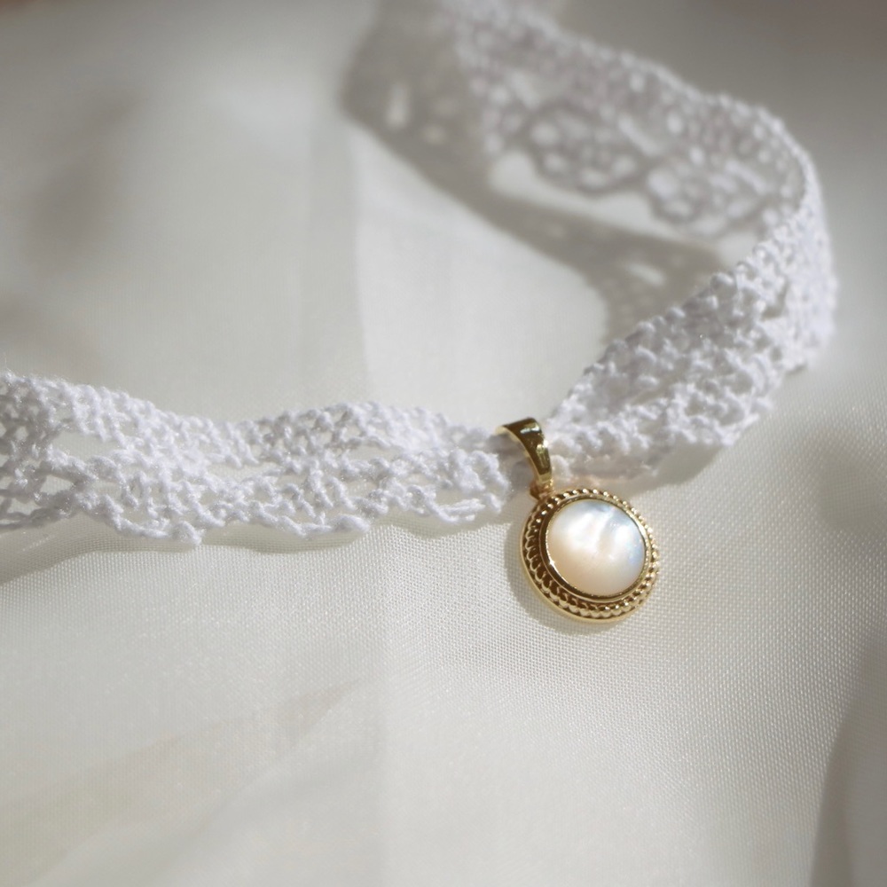 Handmade Angelica Lace Choker - 18K Gold